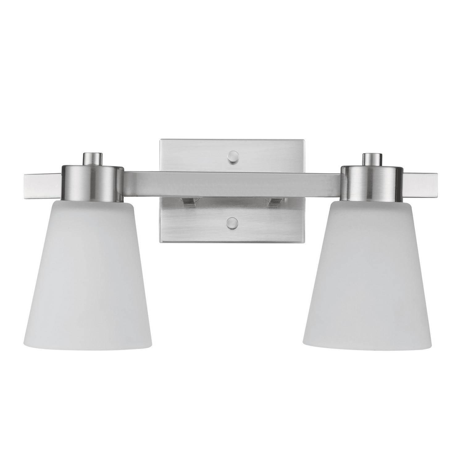 Prominence Home Lornah Two Light Bath Vanity in Brushed Nickel