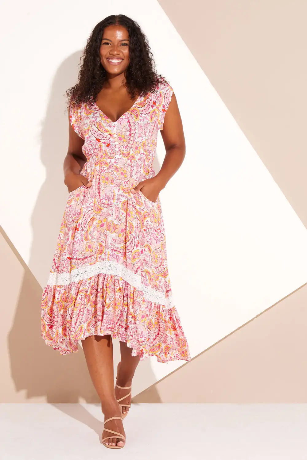 Sunset Dress - Pink Floral