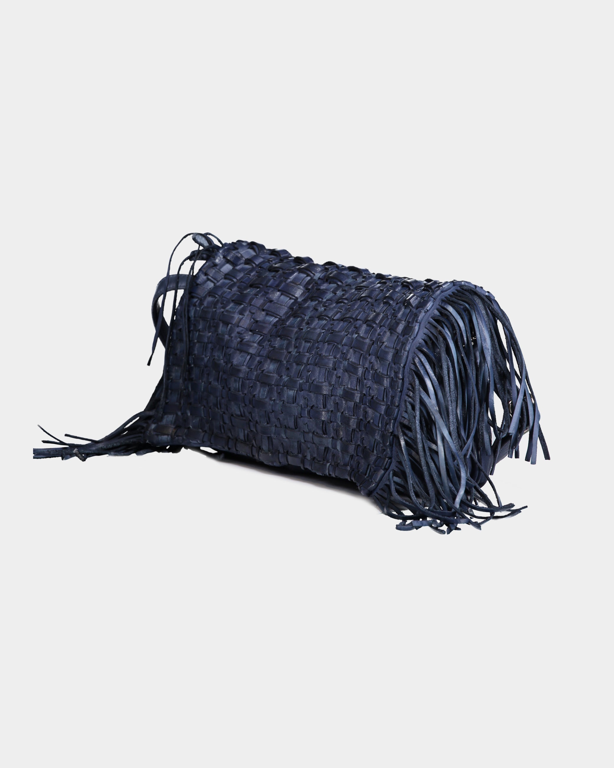 Borsa Elina pelle frange blu
