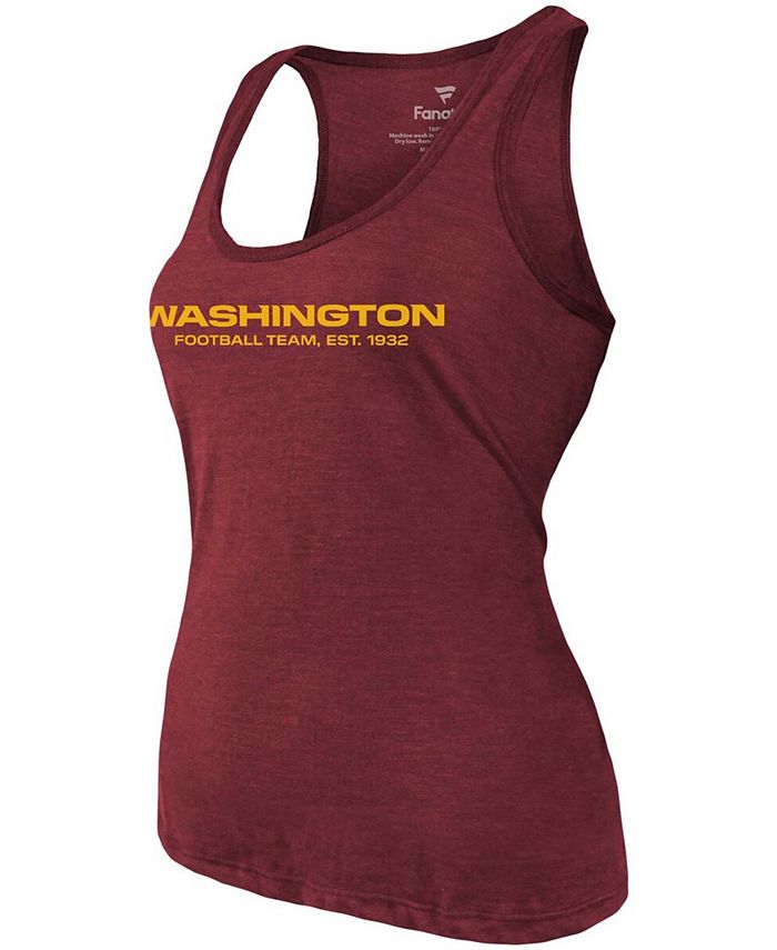 Women's Terry Mclaurin Heathered Burgundy Washington Football Team Name Number Tri-Blend Tank Top