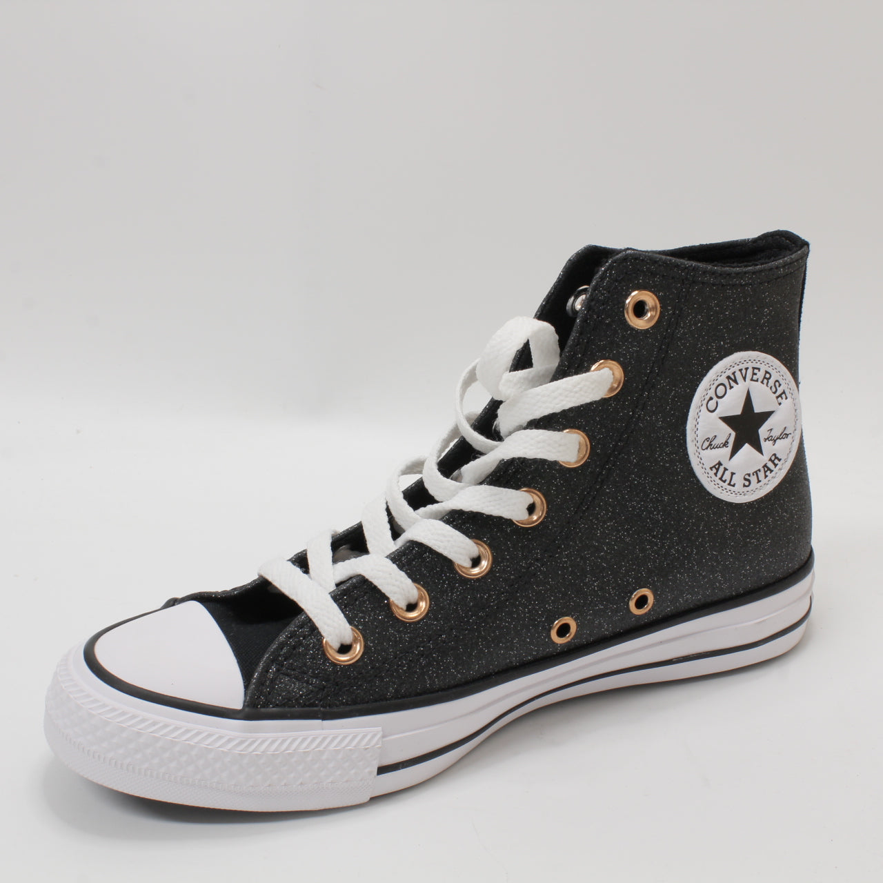 Odd Sizes - Womens Converse All Star Hi Black White Copper - UK Sizes Right 4.5/Left 5.5