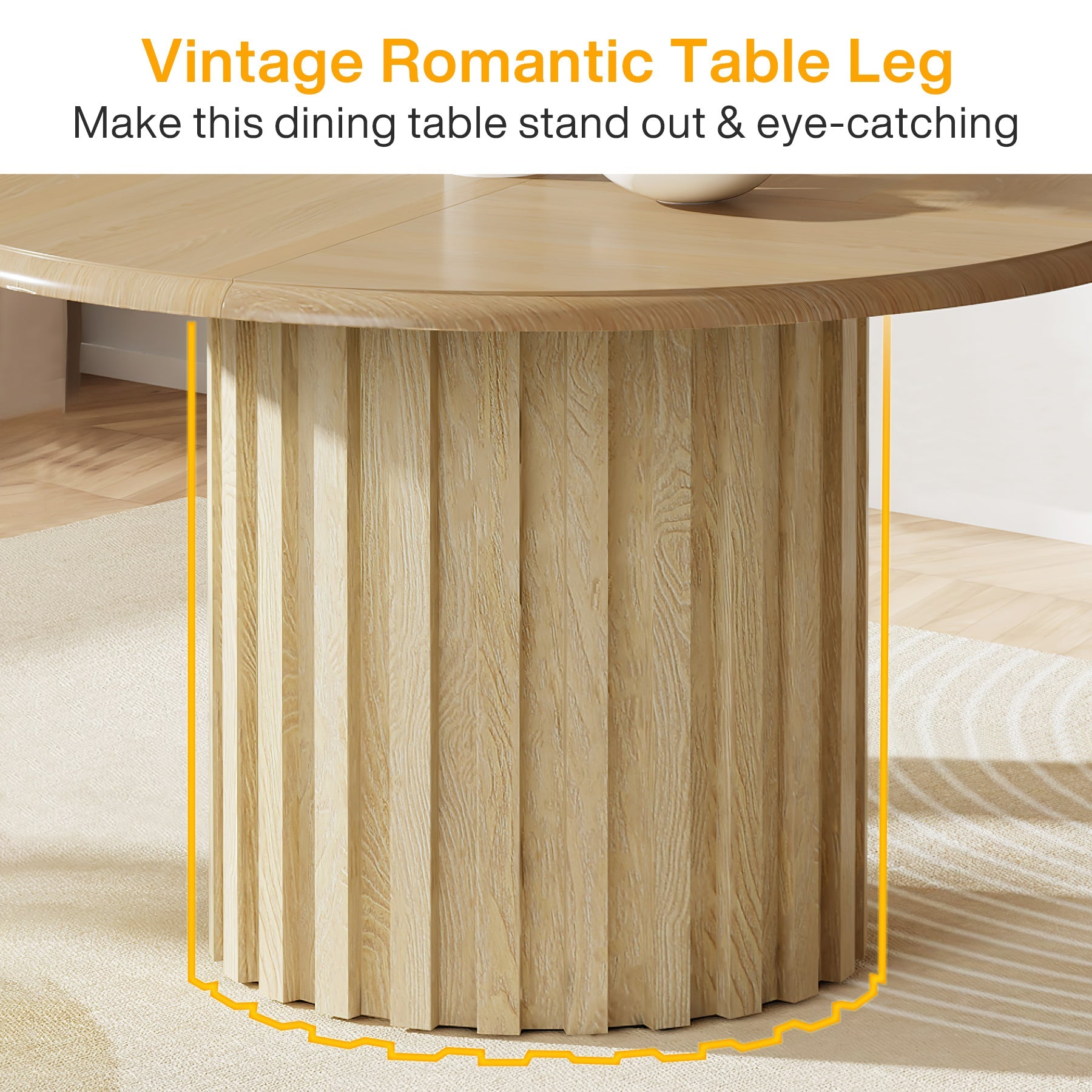 Round Dining Table, 43.3