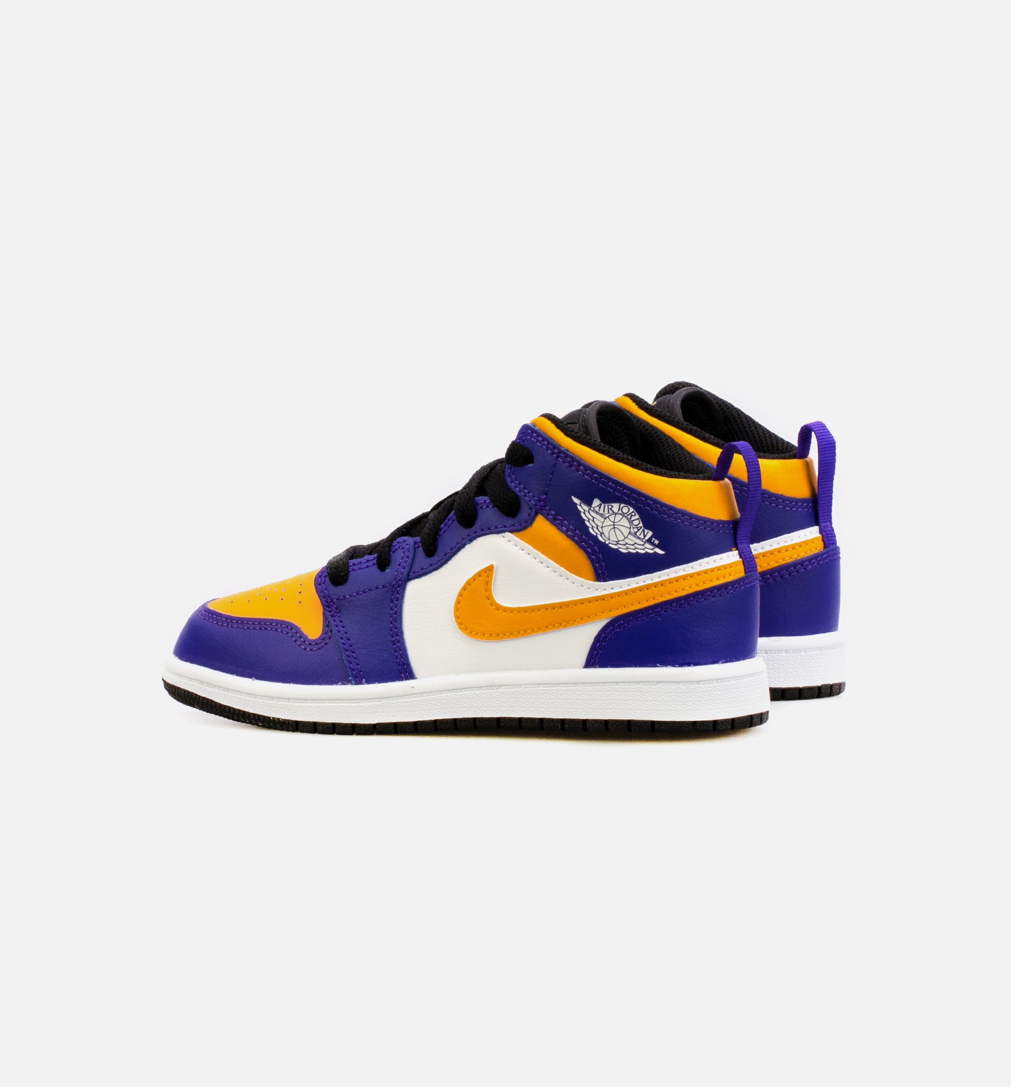 Air Jordan 1 Mid Preschool Lifestyle Shoe - Purple/Yellow