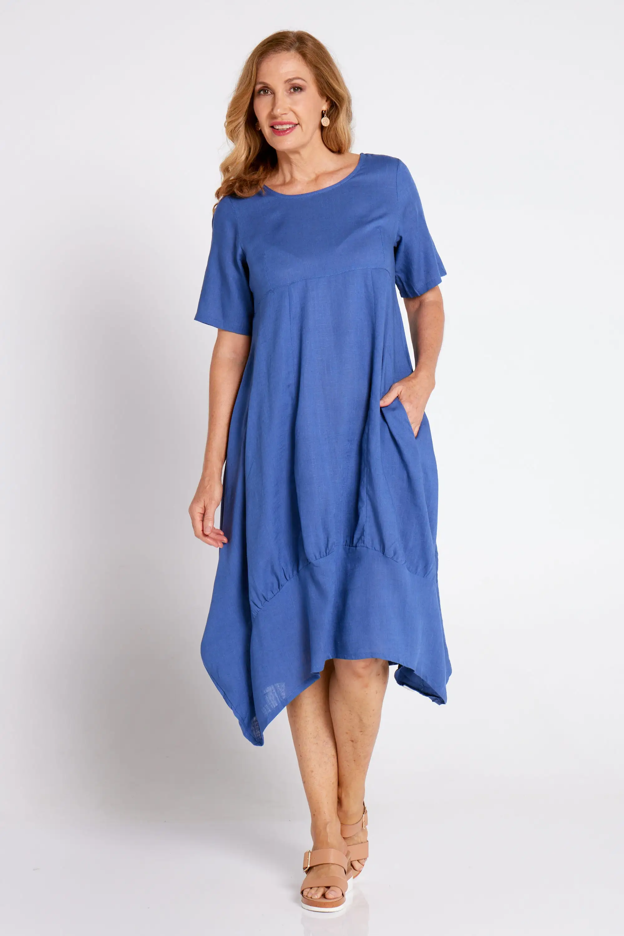Otis Linen Dress - Blue