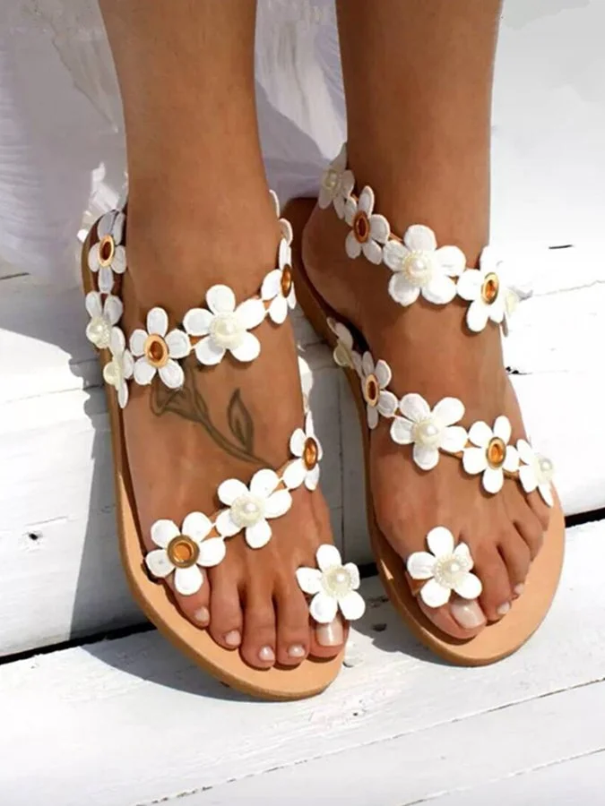 Flower Beach Summer Flat Sandals