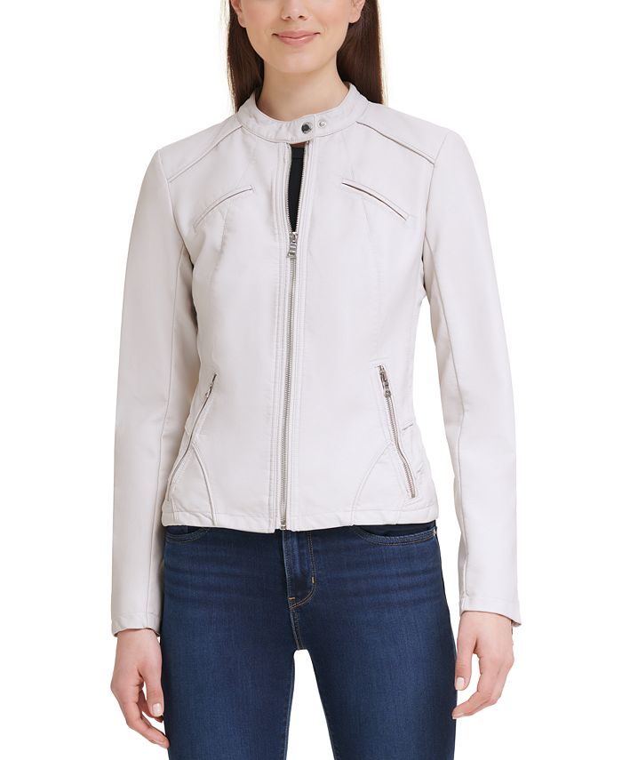 Faux-Leather Moto Jacket