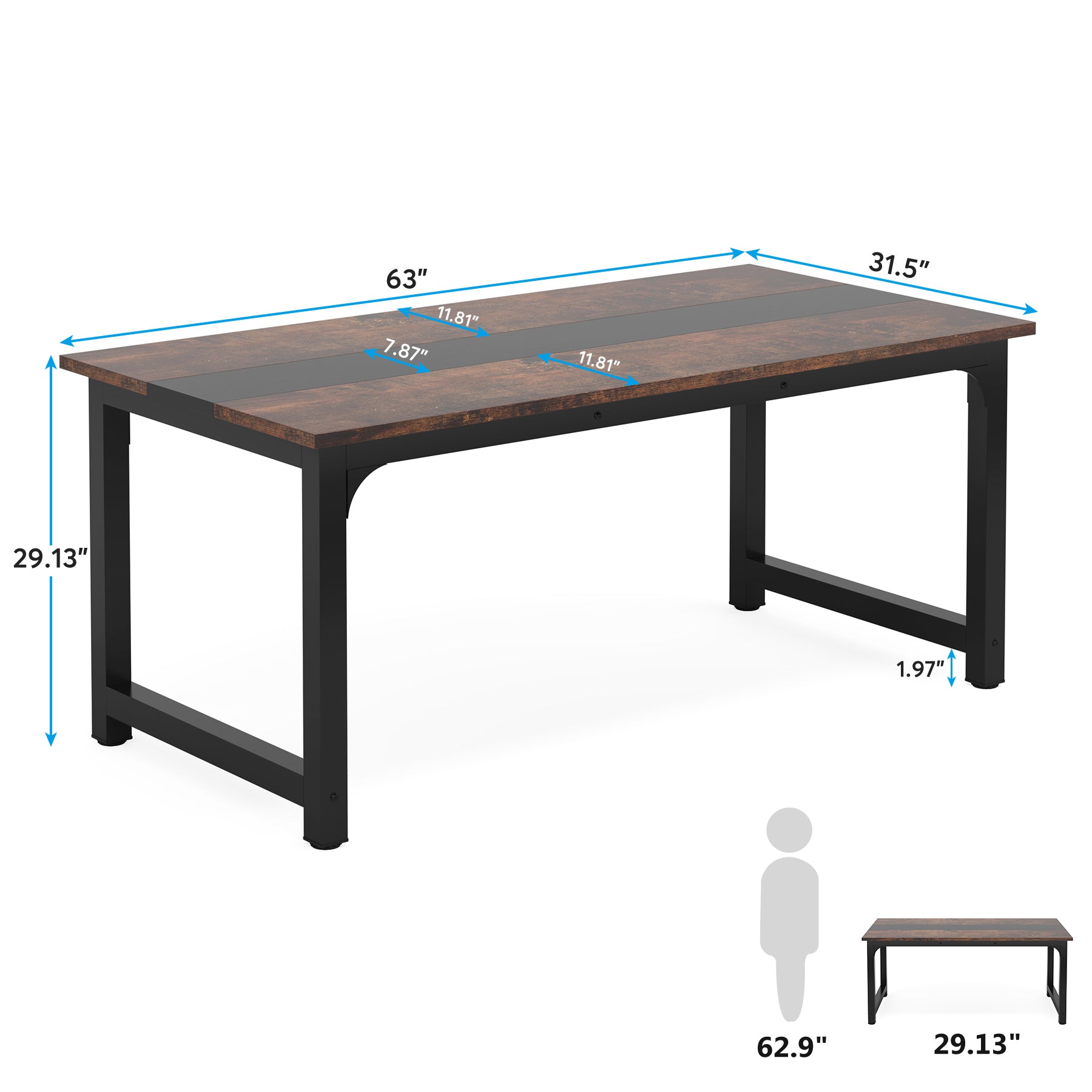 Simple Conference Table, Rectangular Meeting Table Computer Desk