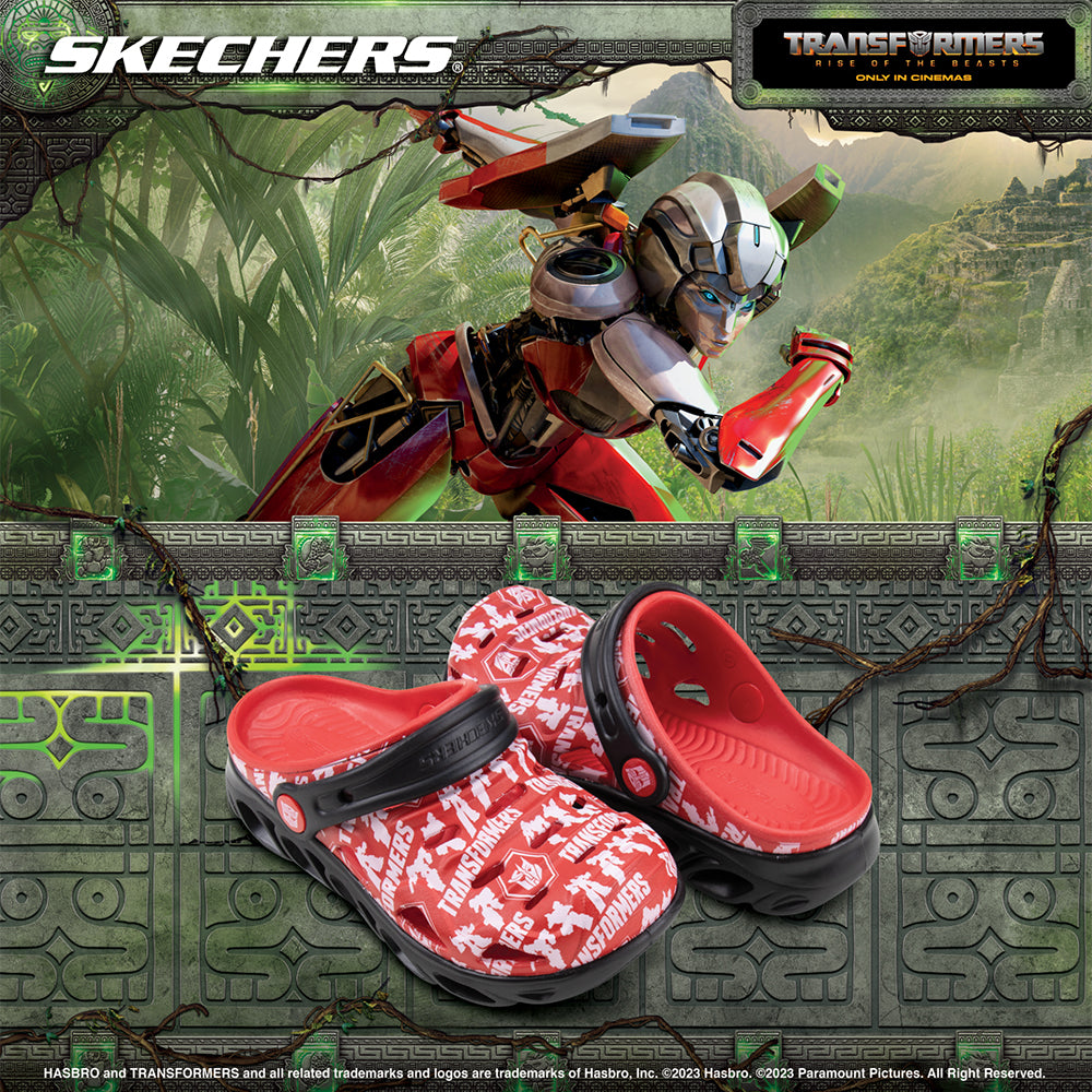 Skechers Boys Transformers Foamies Hypno-Splash Shoes - 407106L-RDMT