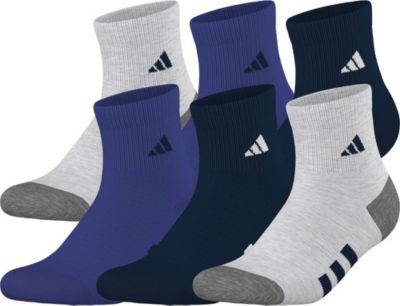 adidas Youth Athletic Cushioned 6-Pack Quarter Socks