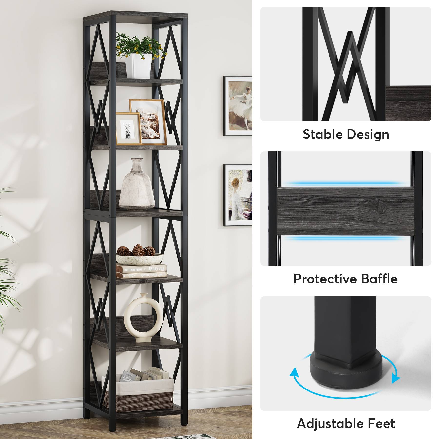 6-Tier Bookshelf, 75