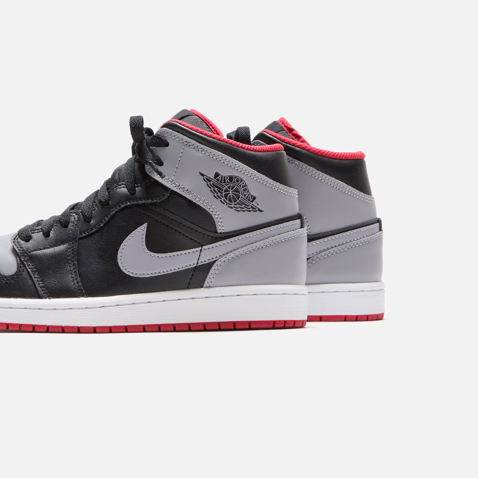 Nike Air Jordan 1 Mid - Black / Cement Grey / Fire Red / White