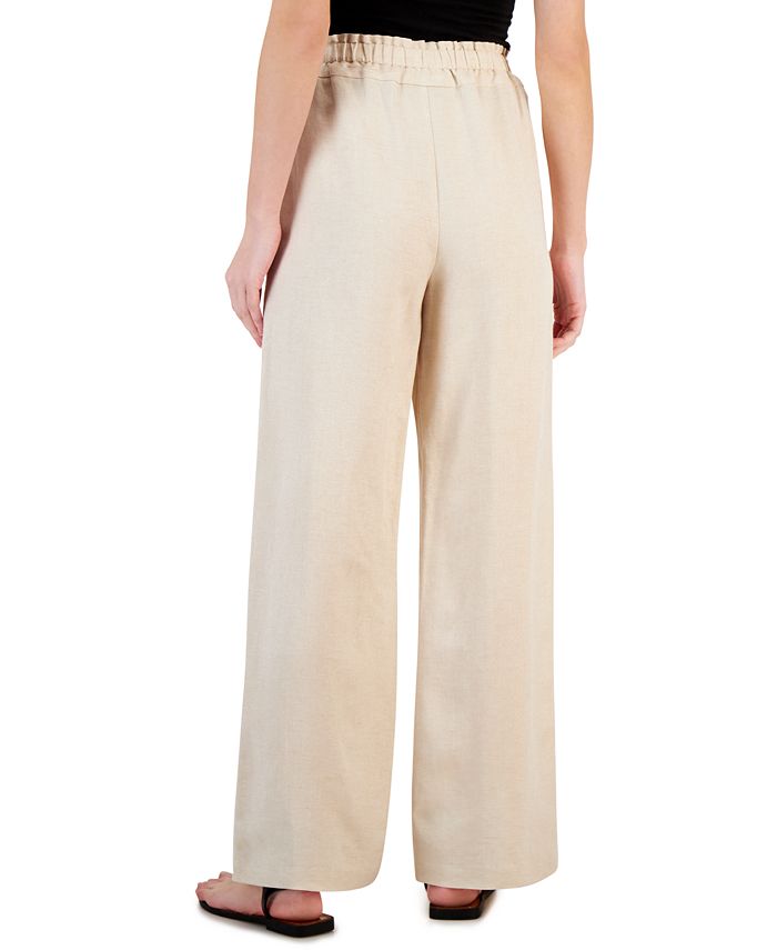 Women's Metallic Wide-Leg Pants， Created for Macy's