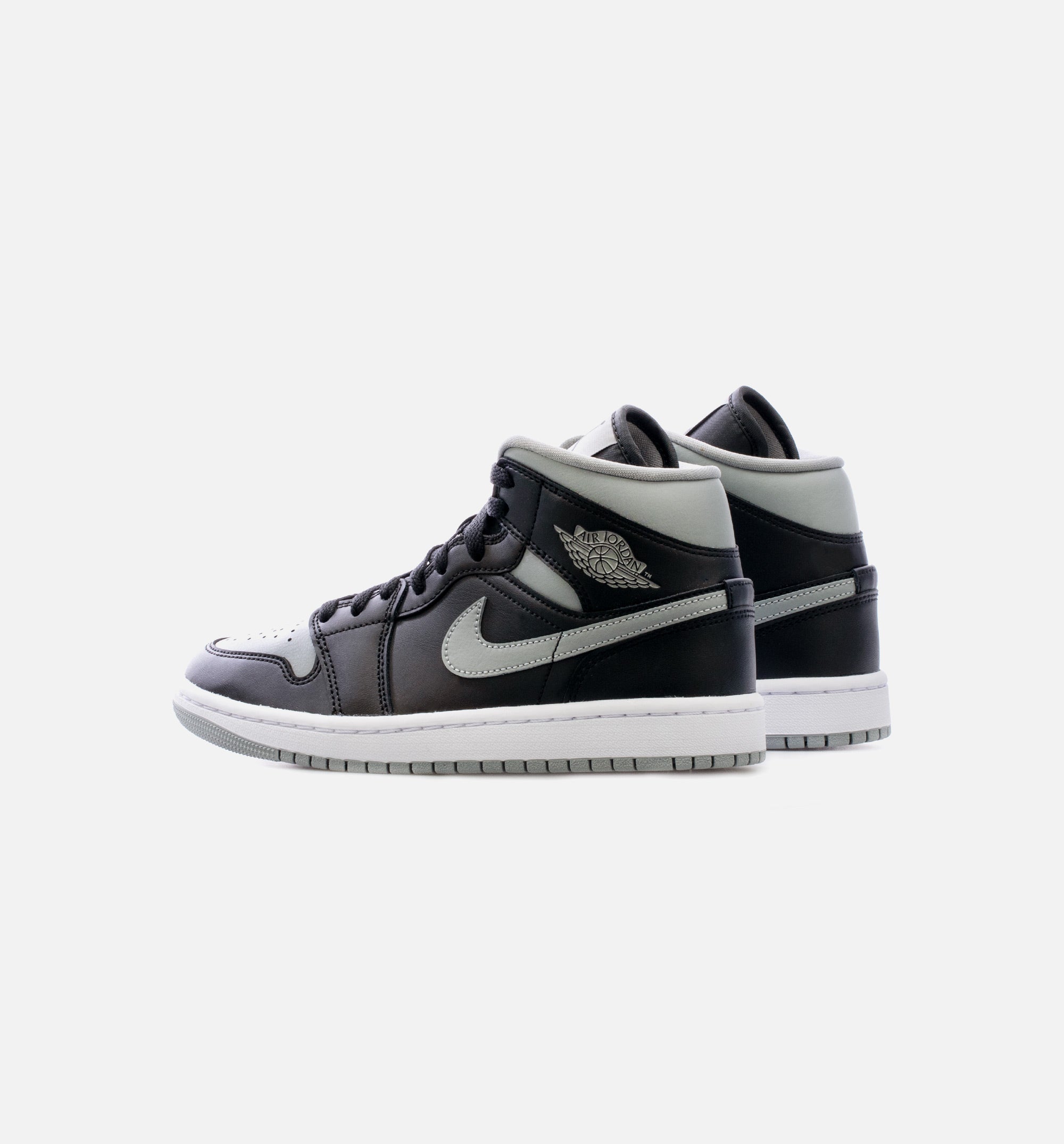 Air Jordan 1 Mid Black Grey Womens Lifestyle Shoe - Black/Grey