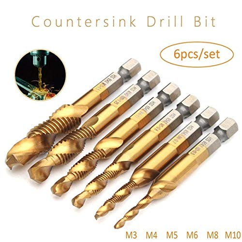 💥Made in Germany, Return If Damaged 💥High Speed Steel Hexagonal Shank Three-In-One Composite Tap(6PCS)