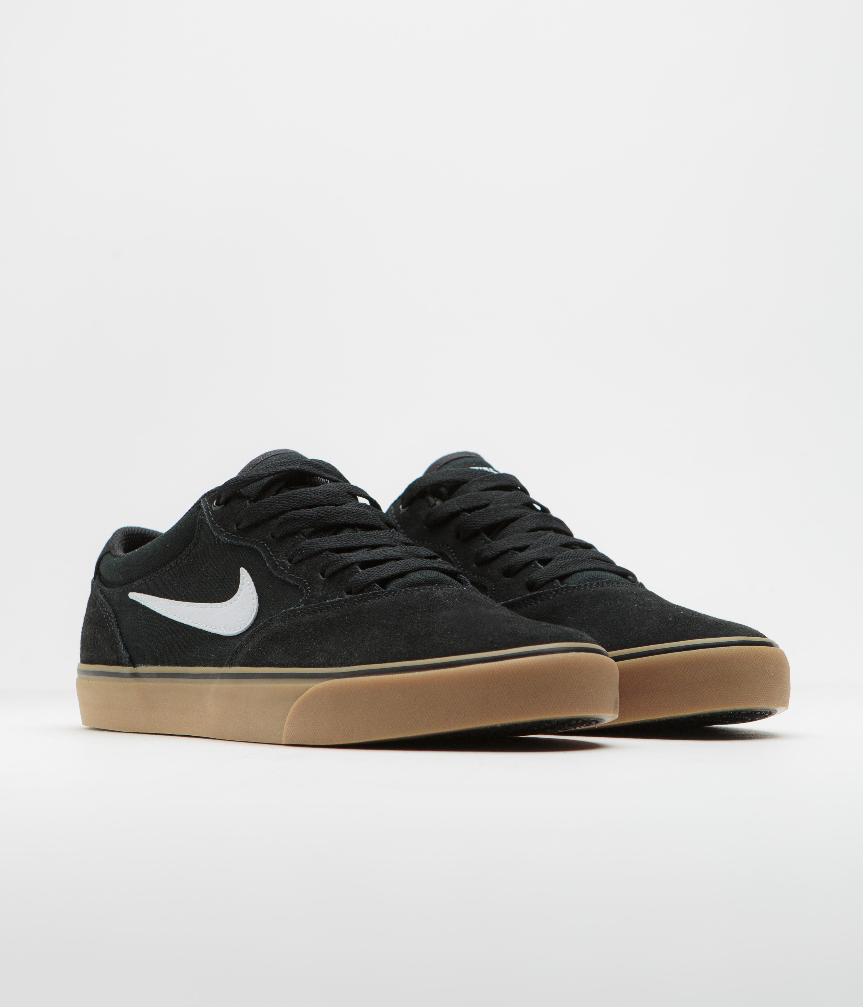 Nike SB Chron 2 Shoes - Black / White - Black - Gum Light Brown