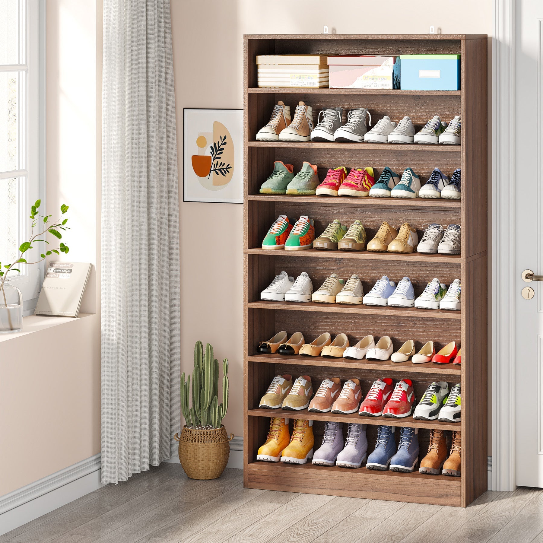 Freestanding Shoe Cabinet, 9-Tier 40-45 Pairs Shoe Storage Rack