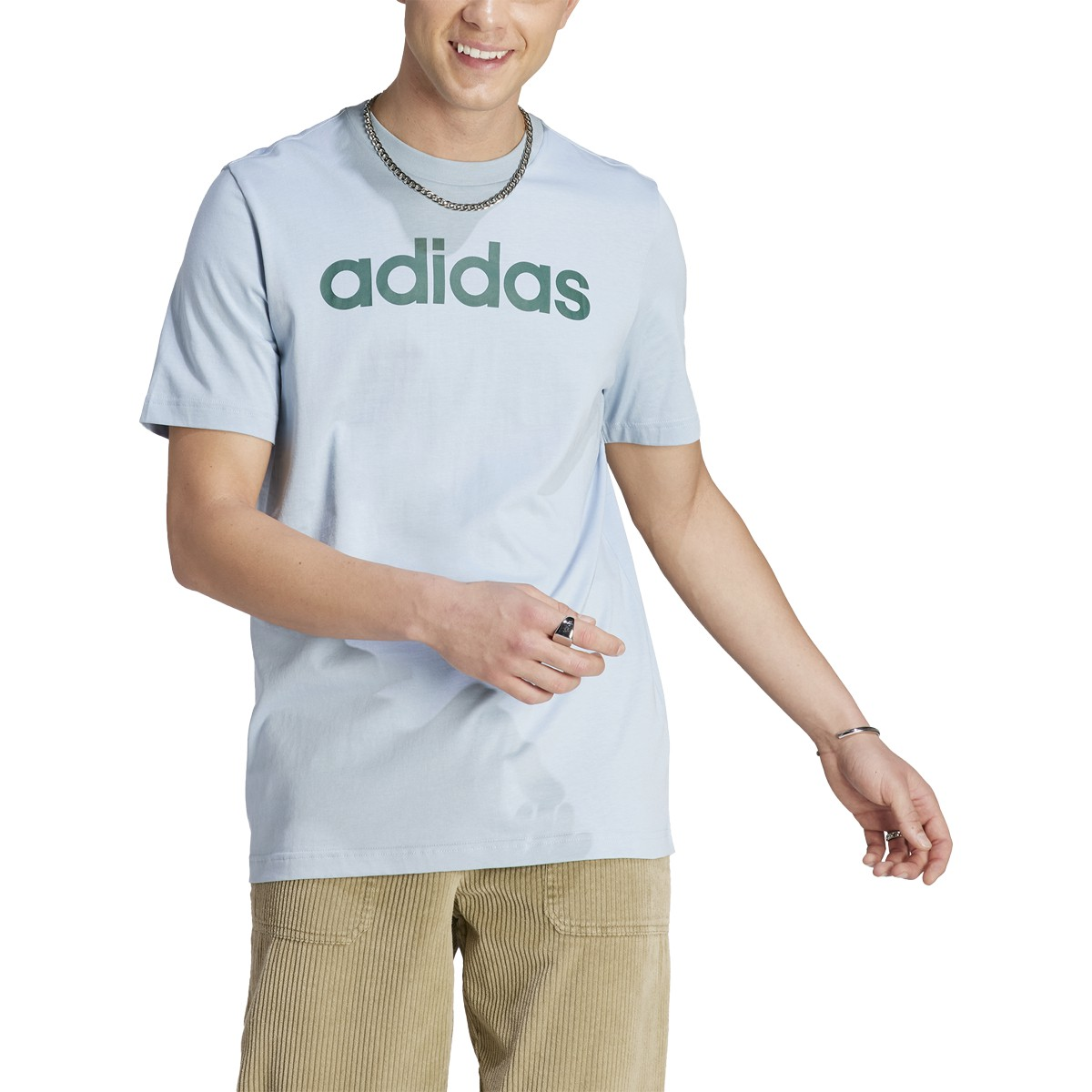 adidas Men's Essentials Single Jersey Linear Embroidered Logo T-Shirt