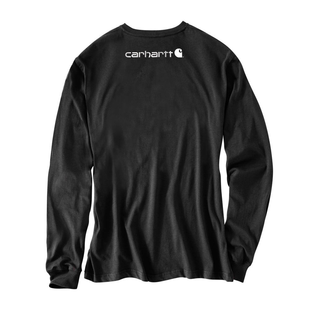 Carhartt Men's Signature Logo Long Sleeve T-Shirt_Black