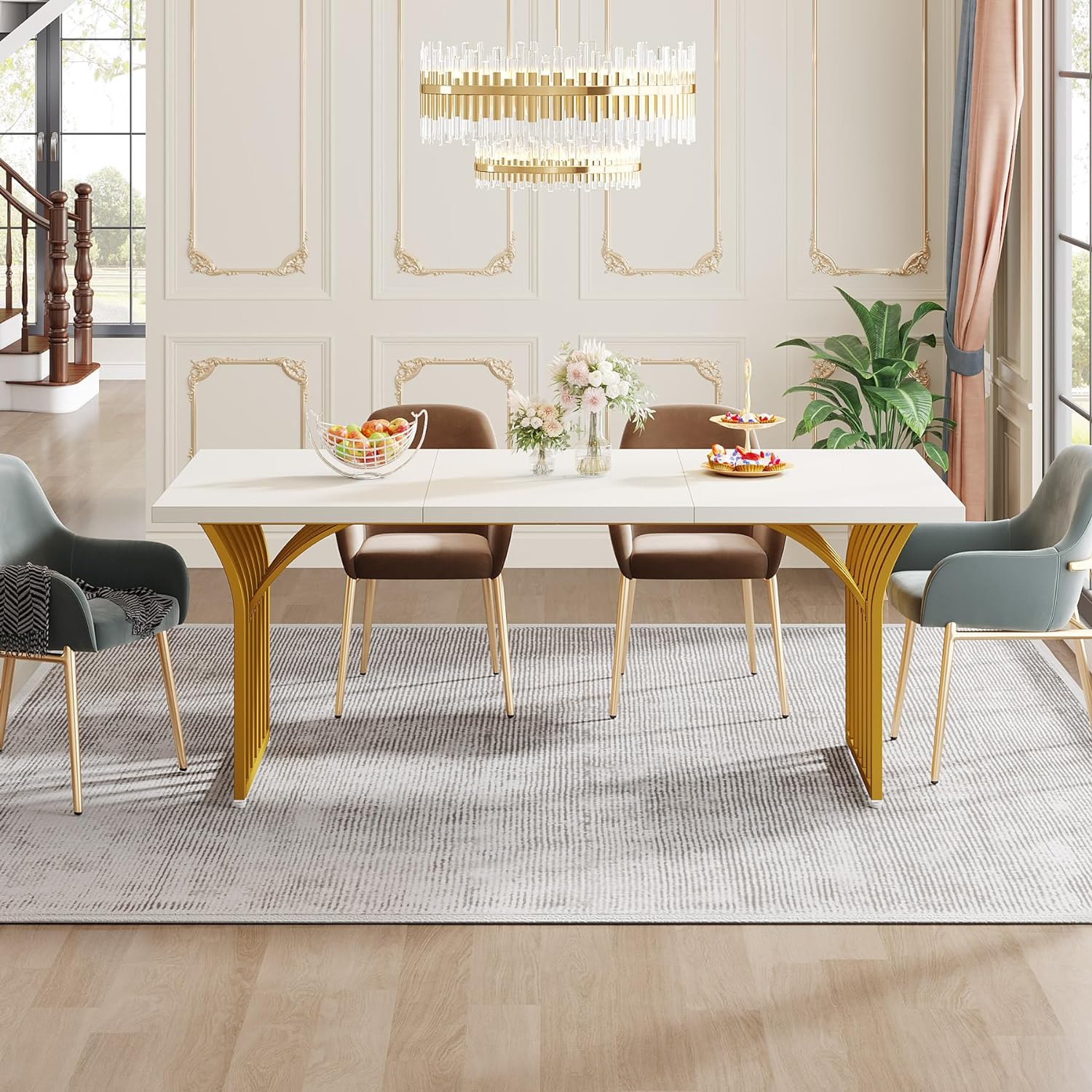 Modern Dining Table for 4-6 People, 63