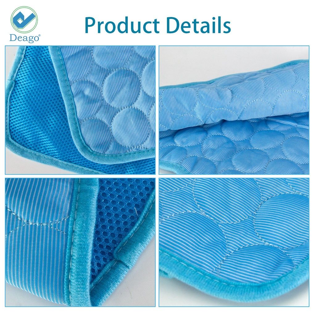 Deago 1Pack Pet Dog Cooling Mat for Kennels Crates Beds Soft Breathable Non Toxic Dog Mattress Pad for Small Medium Large Dogs