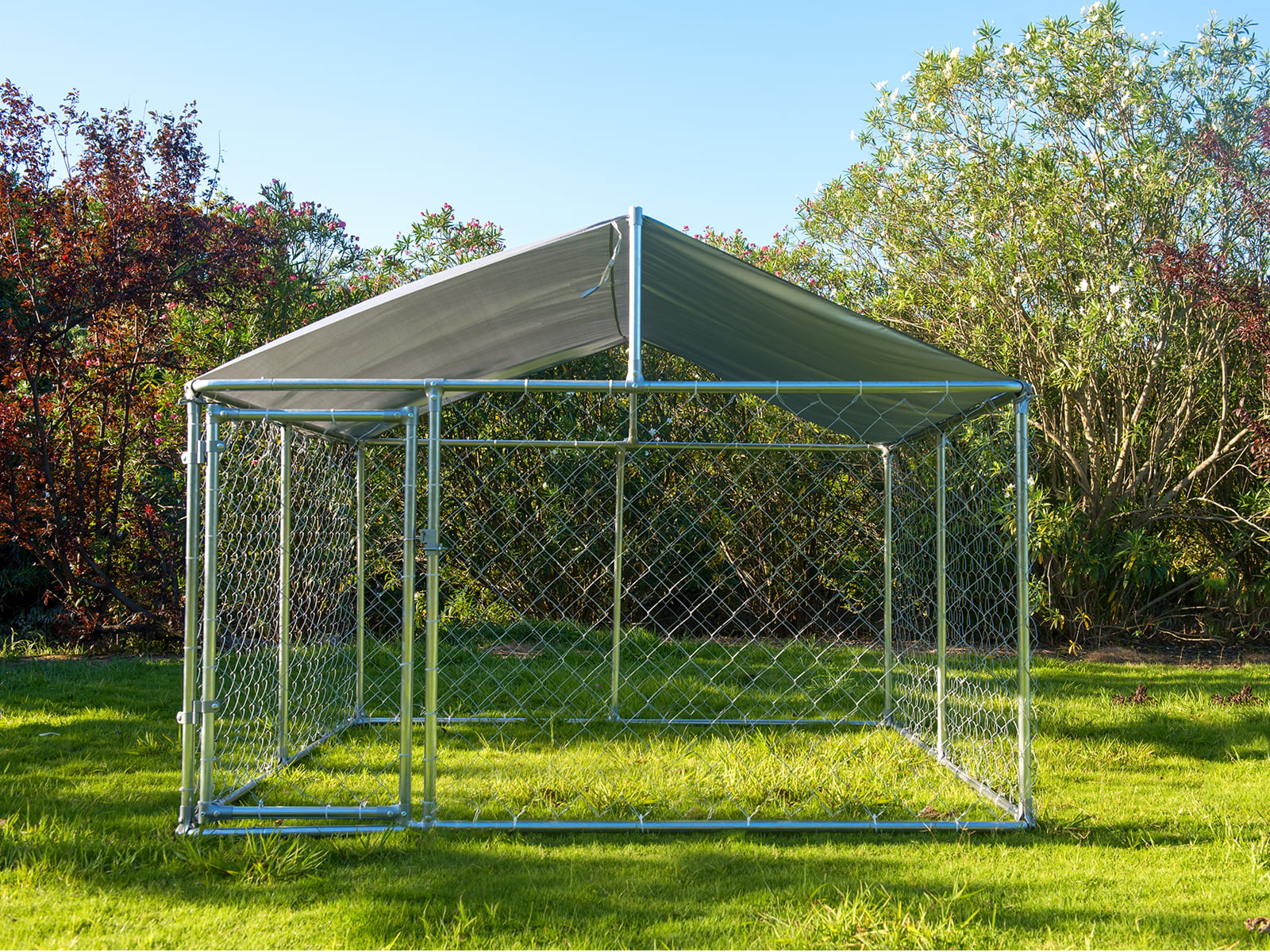Magic Union 7.5'x 7.5'x 5.3' Large Outdoor Kennel Heavy Duty Dog Cage with Water -Resistant Cover
