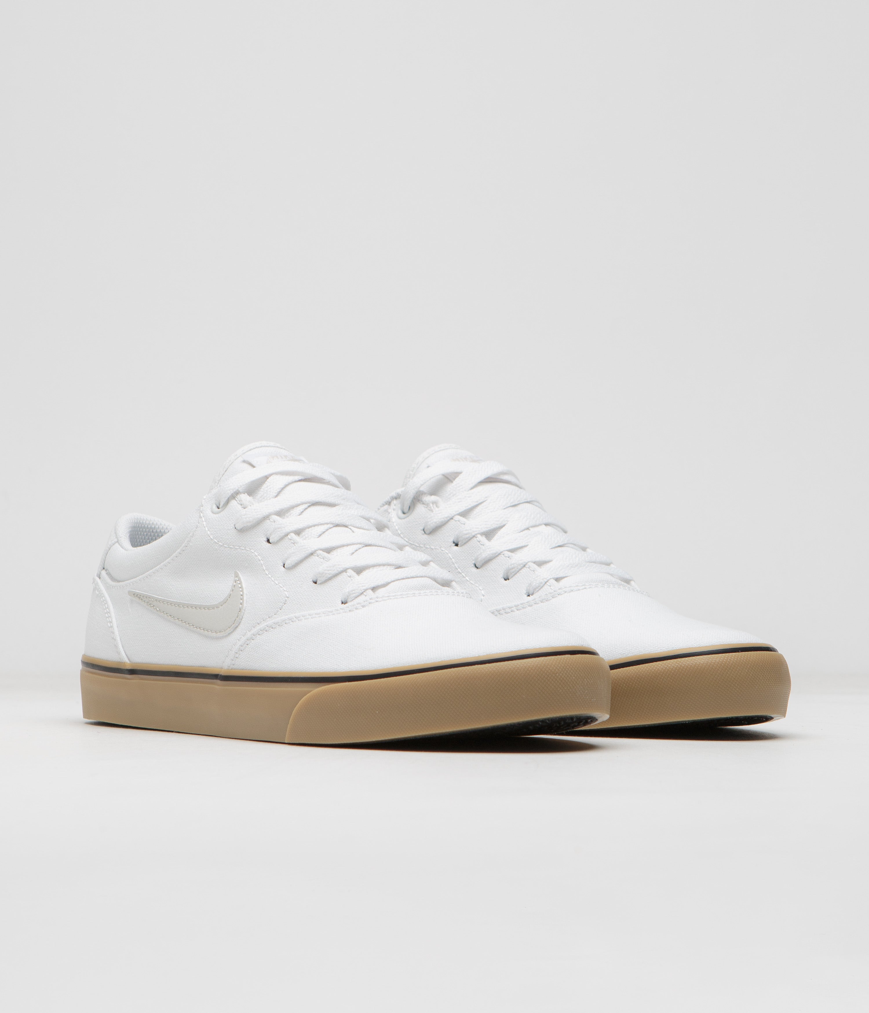 Nike SB Chron 2 Canvas Shoes - White / Light Bone - White - Gum Light Brown