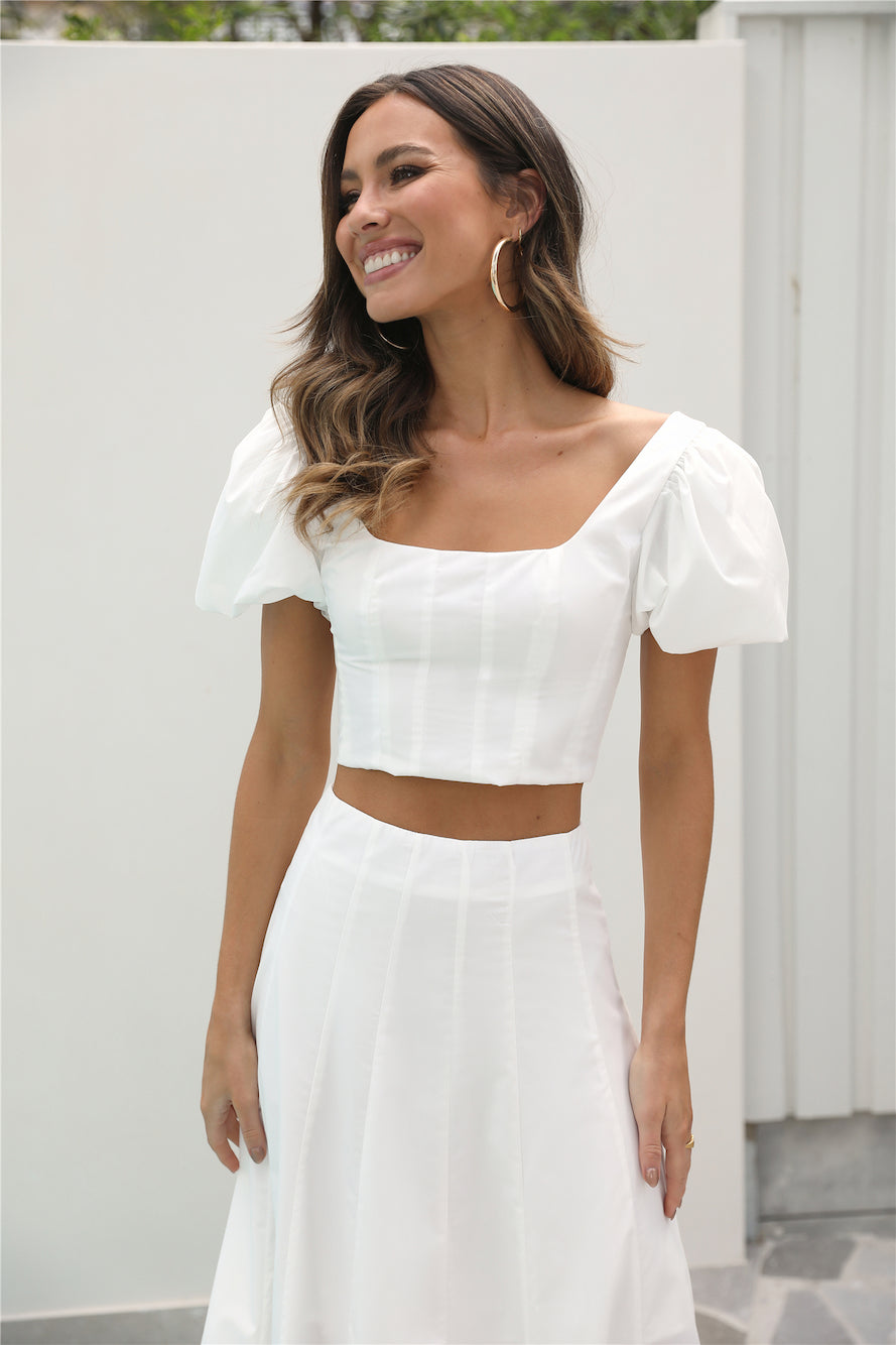 Orchard Field Crop Top White