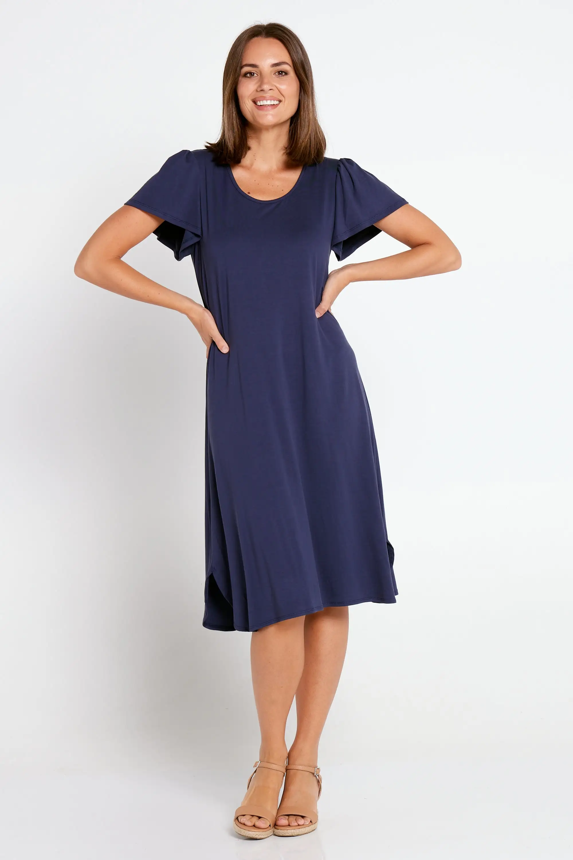 Alden Bamboo Swing Dress - Navy