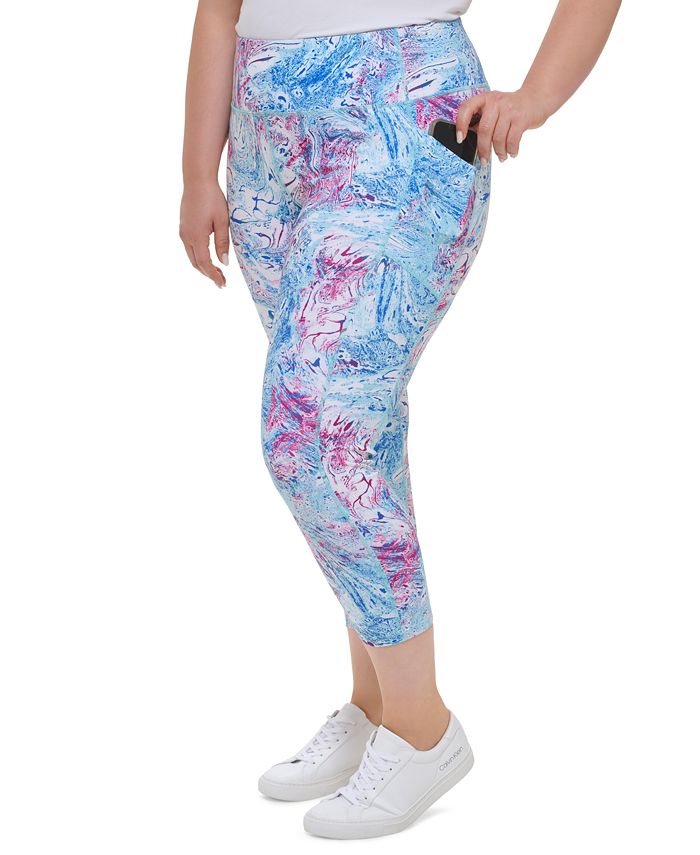 Plus Size Printed High-Waist 7/8 Leggings