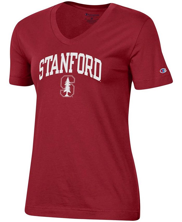 Women's Cardinal Stanford Cardinal University Arch Logo V-Neck T-shirt
