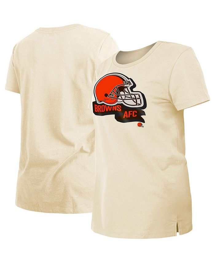 Women's Cream Cleveland Browns Chrome Sideline T-shirt