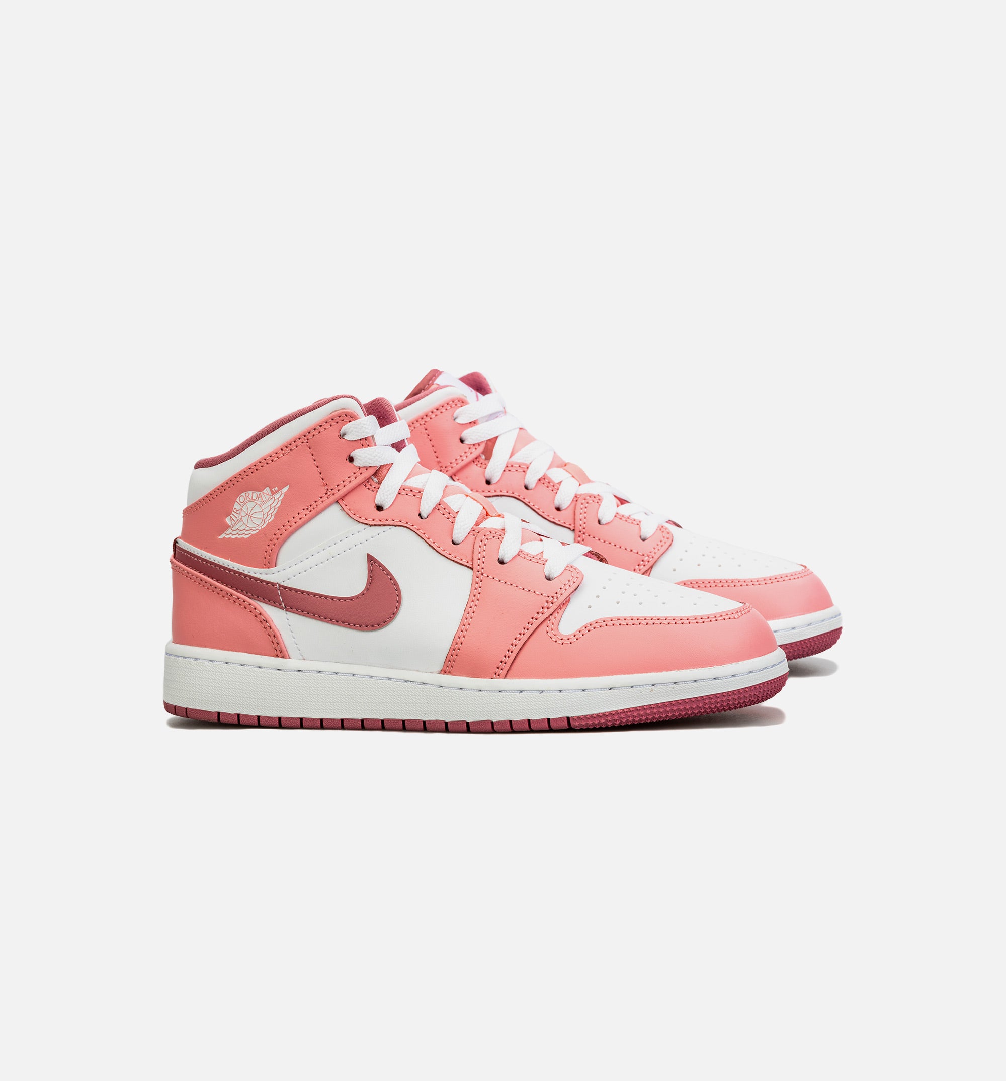 Air Jordan 1 Retro Mid Valentines Day Grade School Lifestyle Shoe - Pink/White Free Shipping