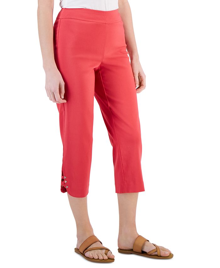 Petite Crisscross-Hem Capri Pants， Created for Macy's