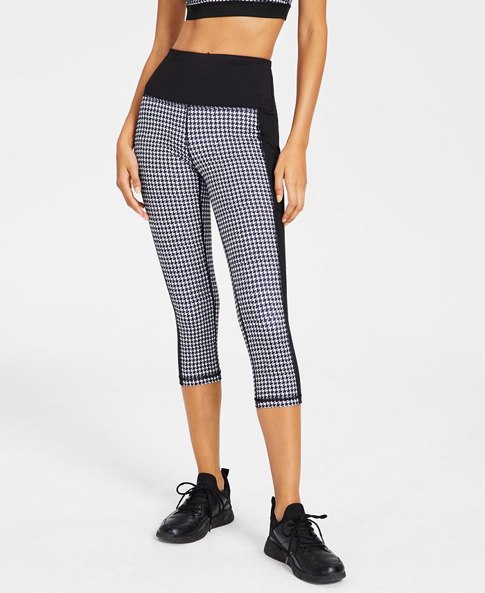 Petite Colorblock Houndstooth Cropped Leggings， Created for Macy's