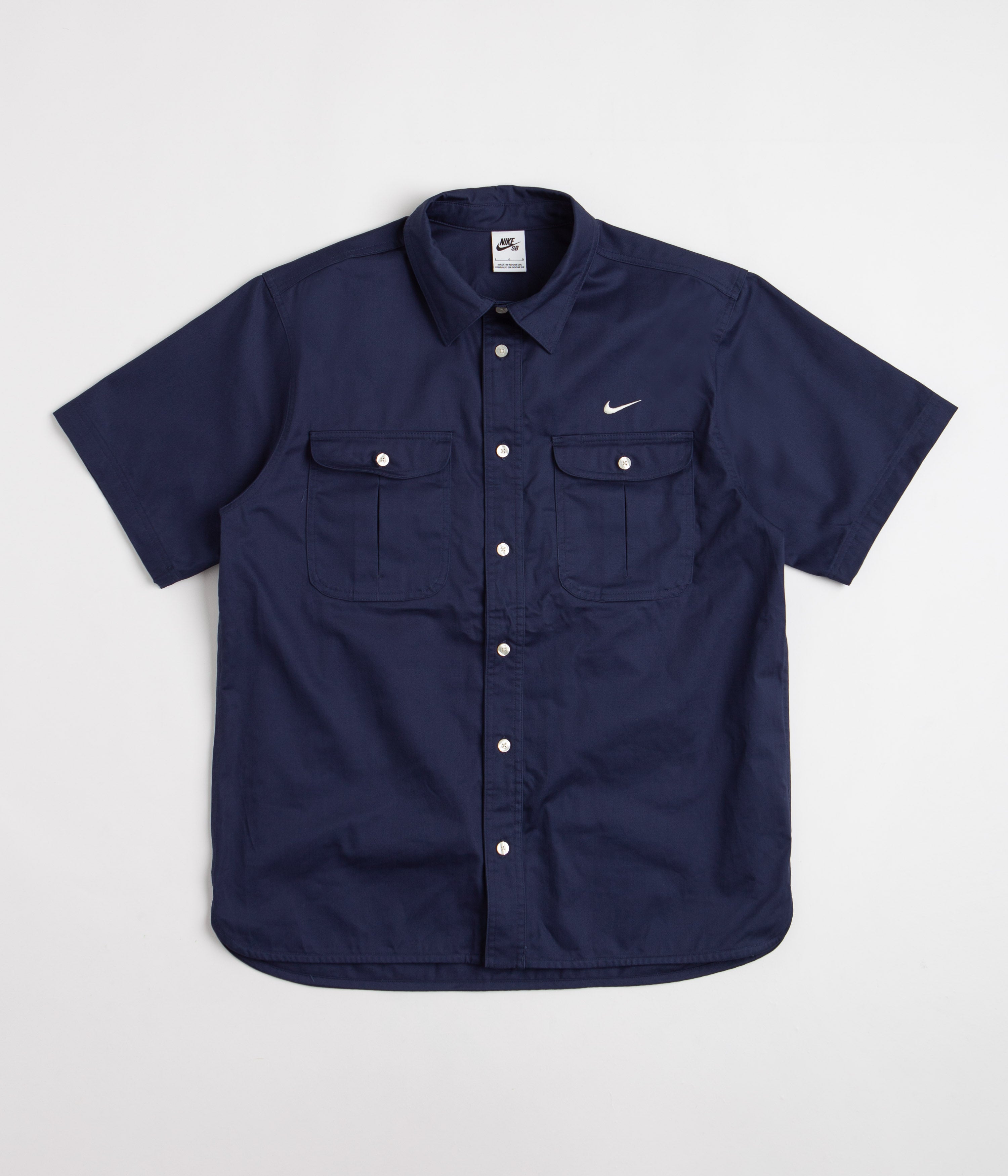 Nike SB Tanglin Short Sleeve Shirt - Midnight Navy / Coconut Milk