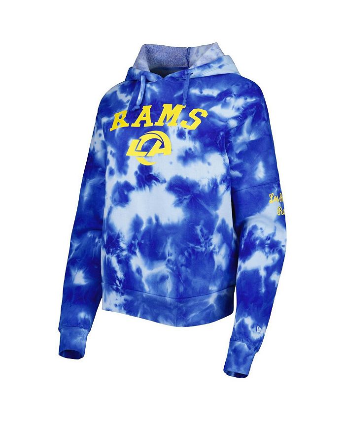 Women's Royal Los Angeles Rams Cloud Dye Fleece Pullover Hoodie