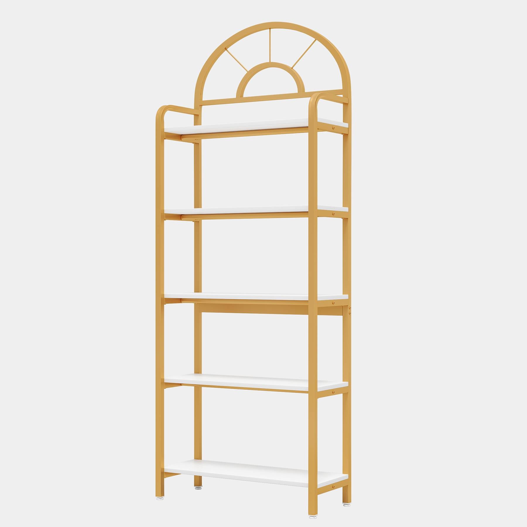 Tribesigns Bookshelf, 5-Tier Modern Arched Etagere Bookcase Storage Rack