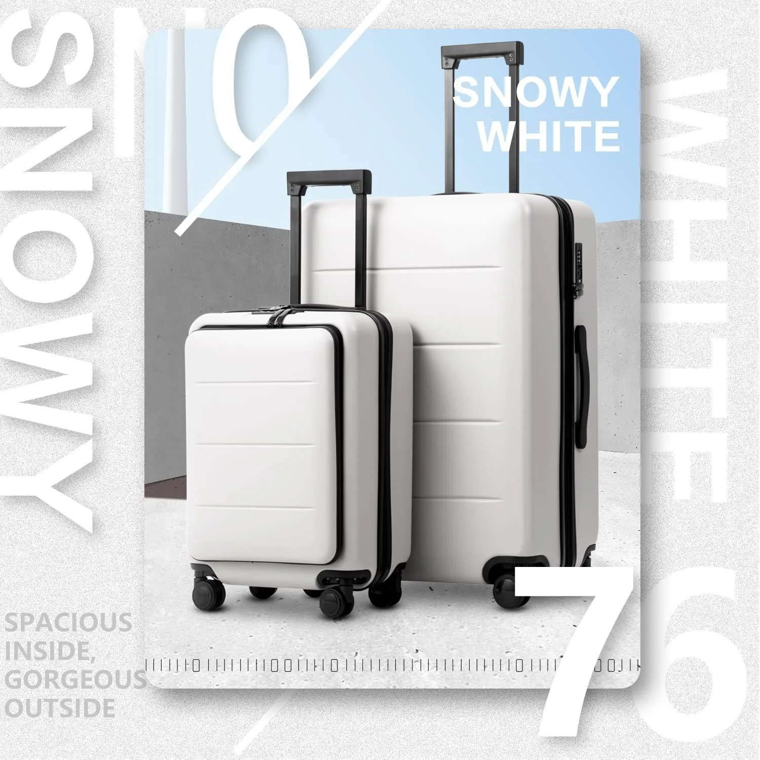 Baggage Suitcase Piece Set Carry On ABS+PC Spinner Trolley with pocket Compartment Weekend Bag