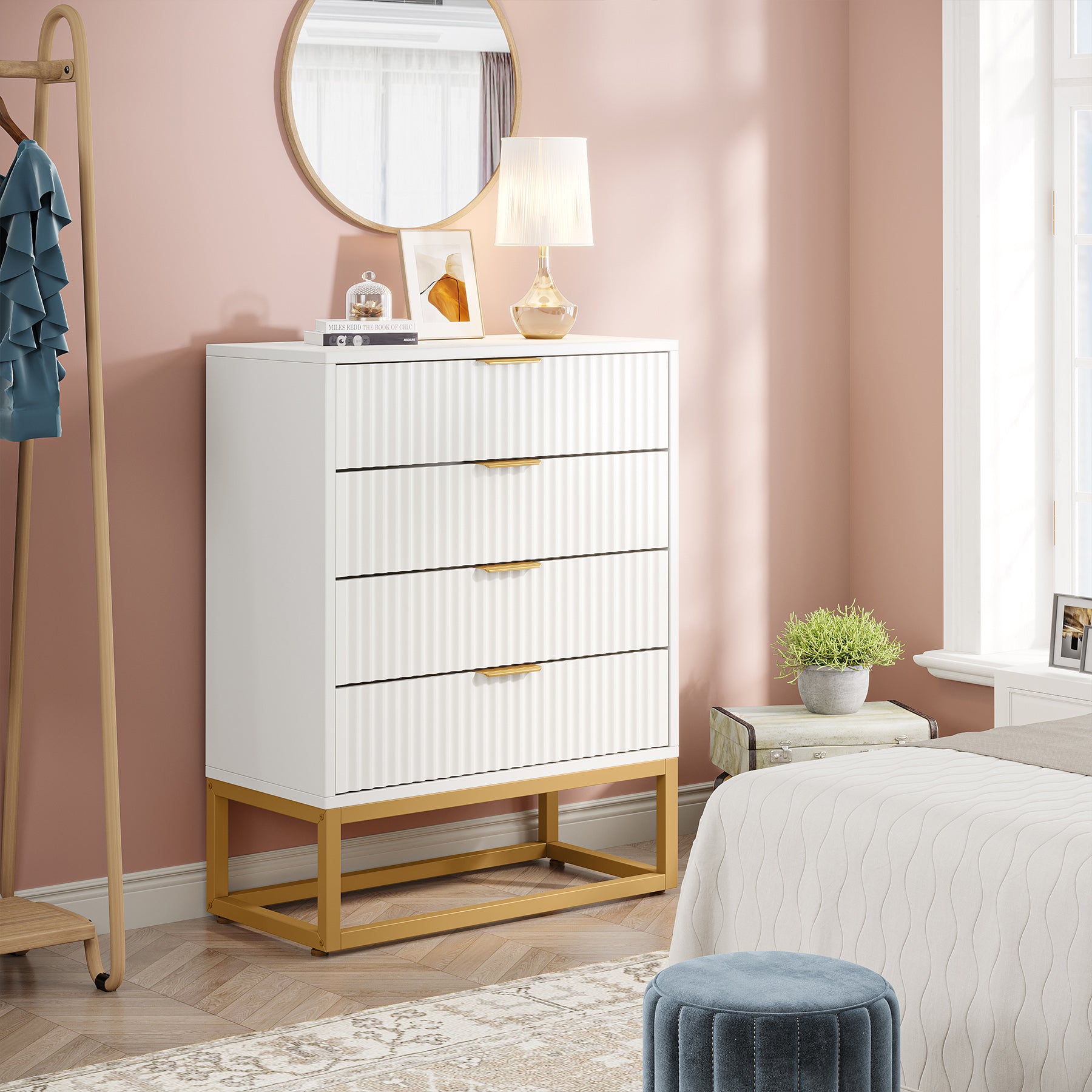 4 Drawer Chest Dresser, Modern Storage Chest For Bedroom