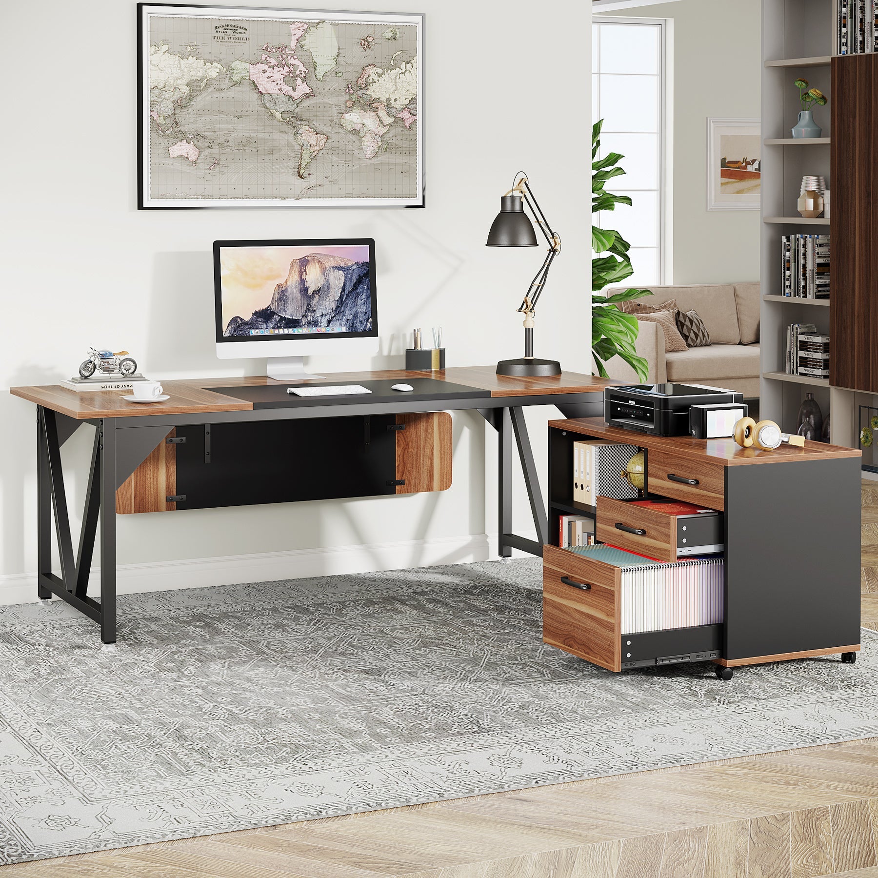 Large L-Shaped Desk, 70.8