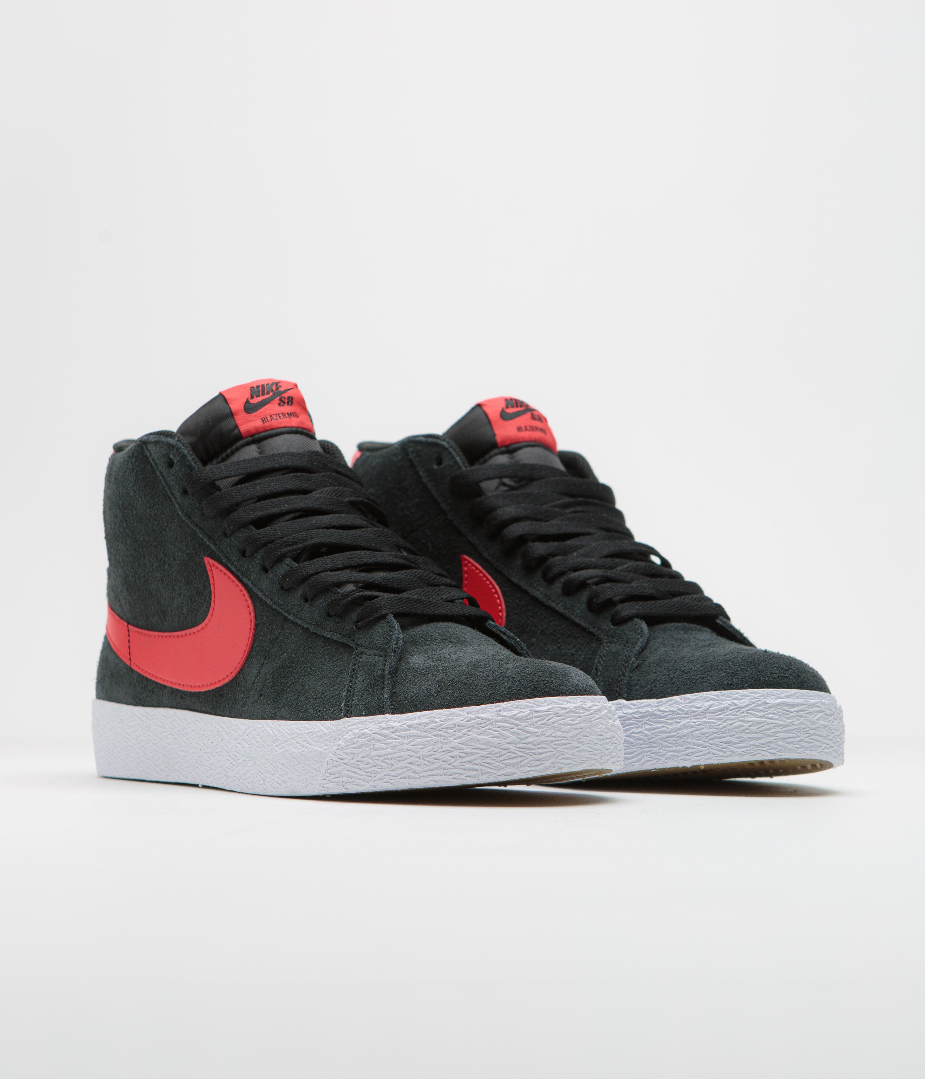 Nike SB Blazer Mid Shoes - Black / University Red - Black - White