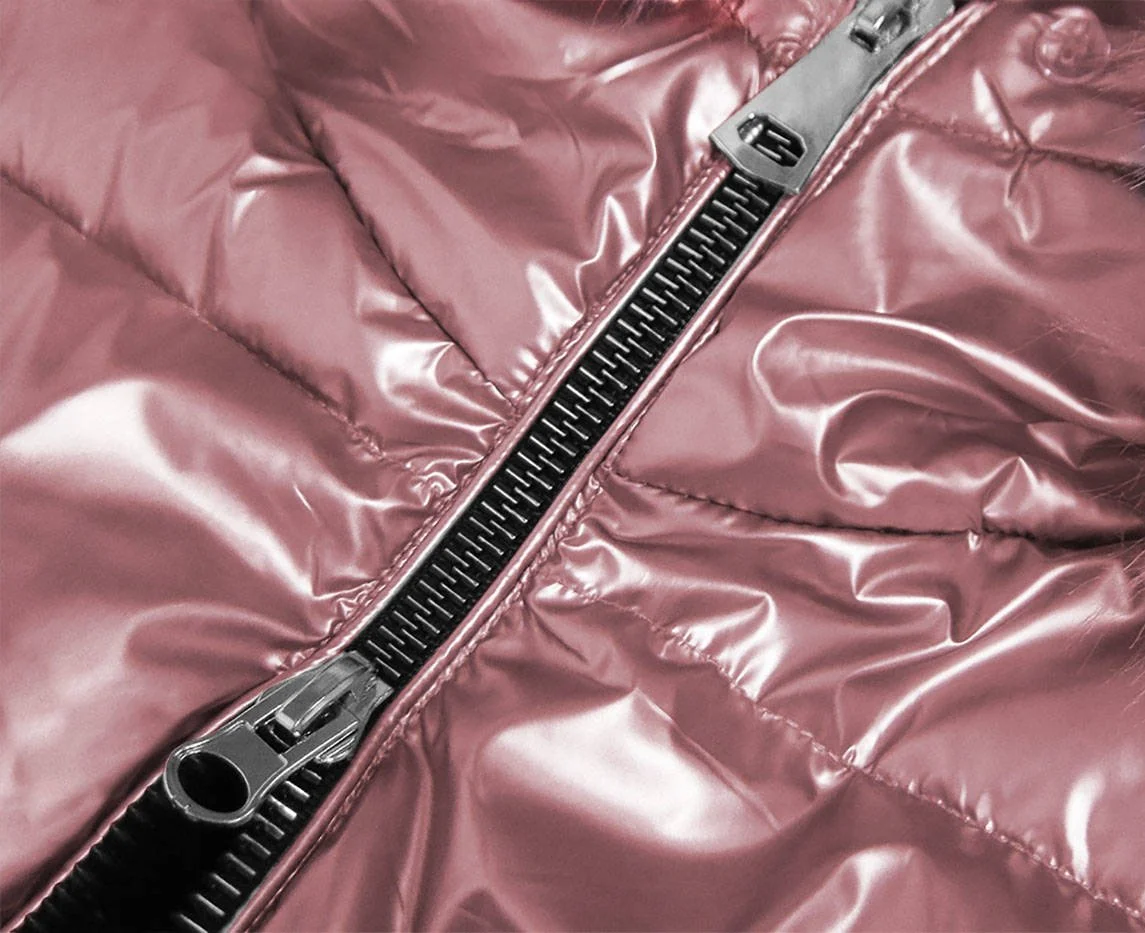 Shiny jacket with a hood