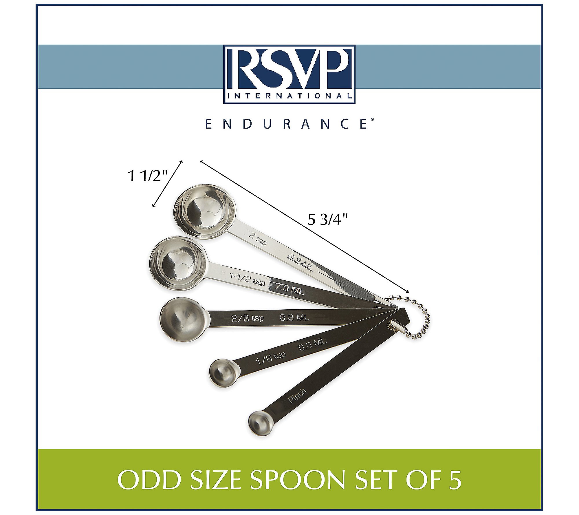 RSVP Set of 5 Odd Size Measuring Spoons