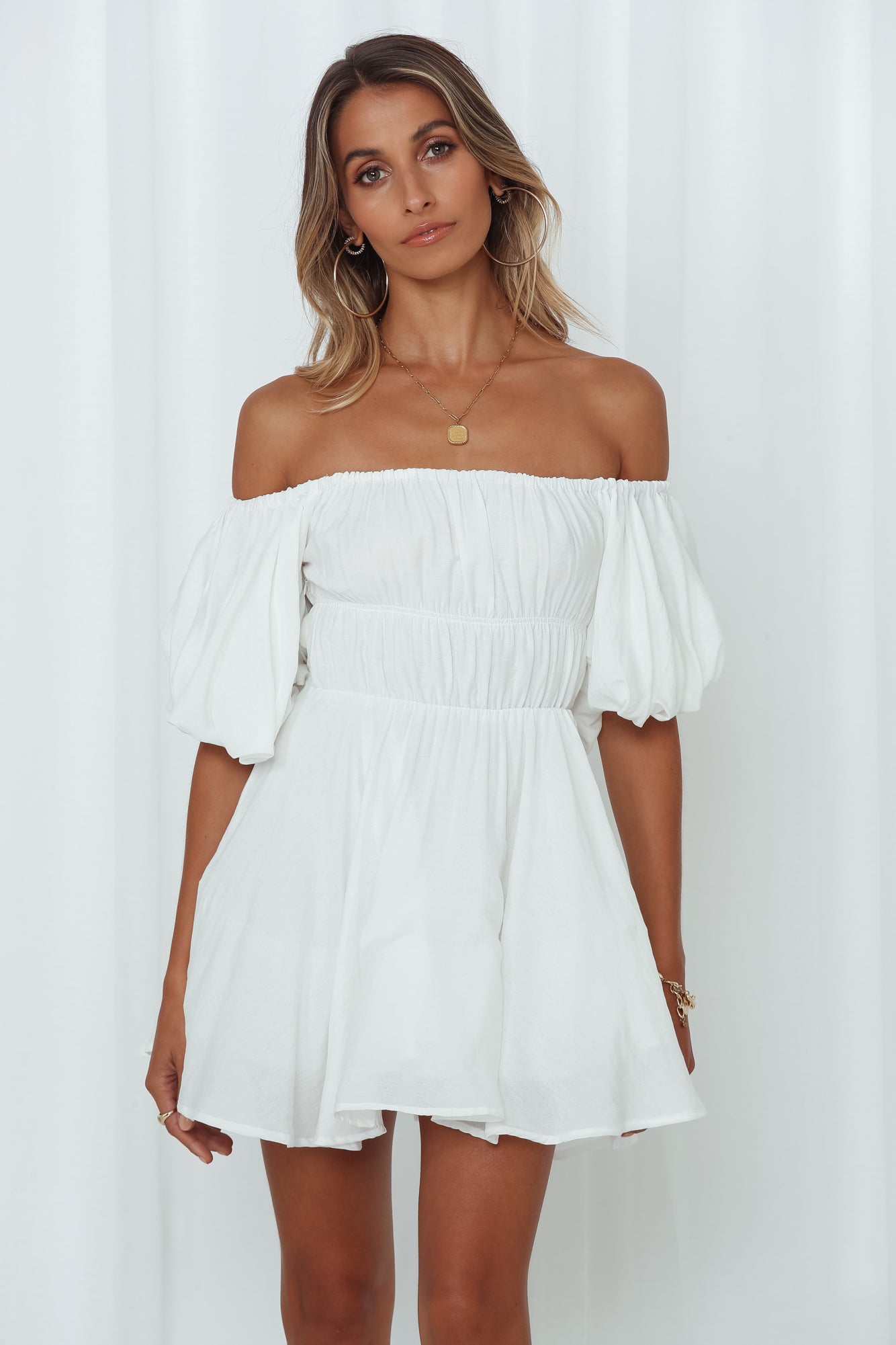 Be Your Baby Doll Dress White