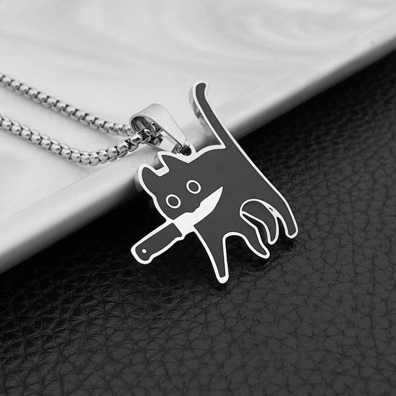 Black Knifecat Necklace