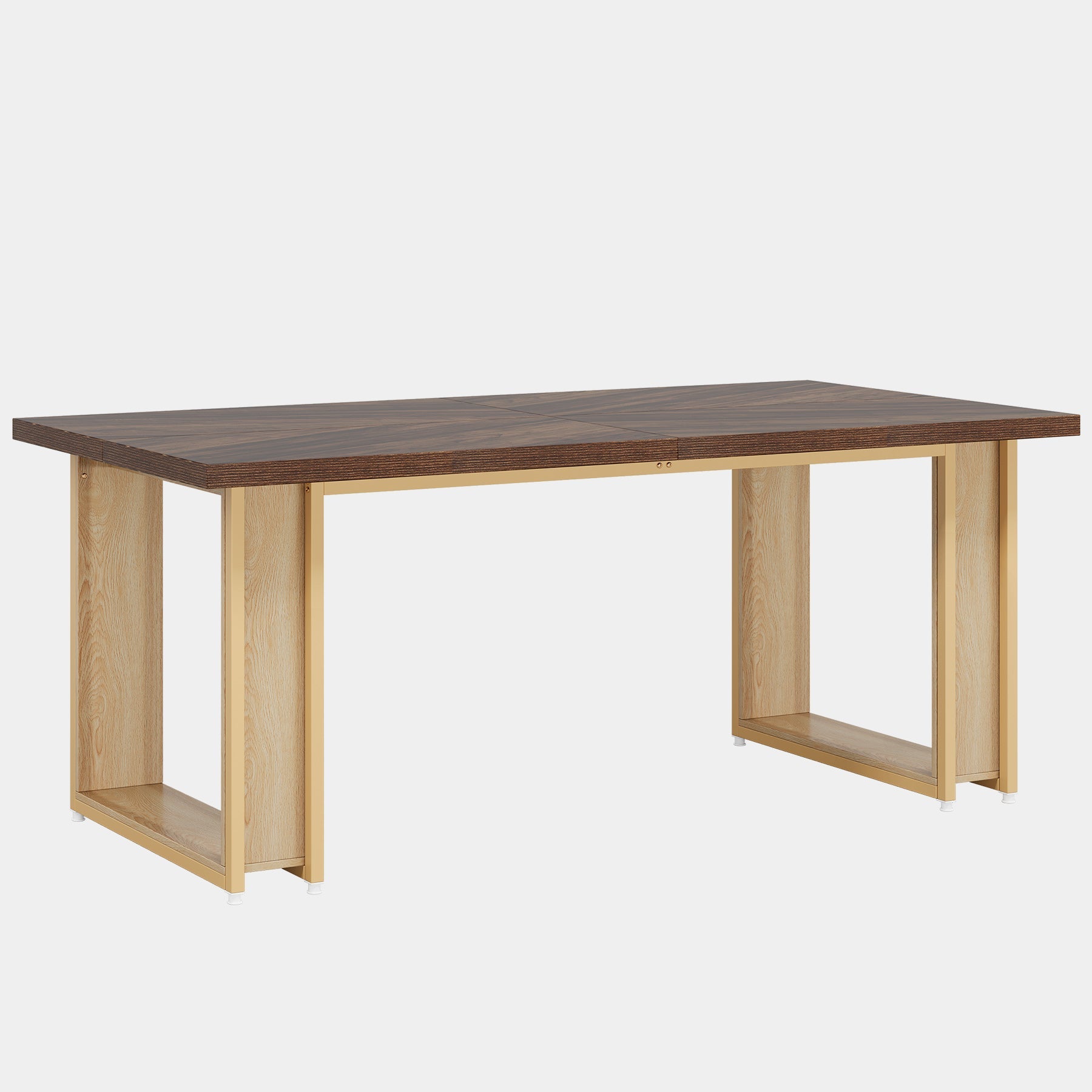 63-Inch Dining Table for 4-6, Wood Kitchen Table for Dining Room