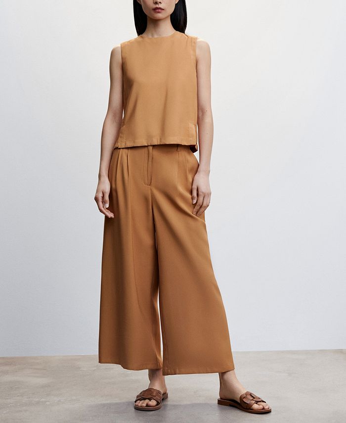 Women's Pleated Culottes Pants