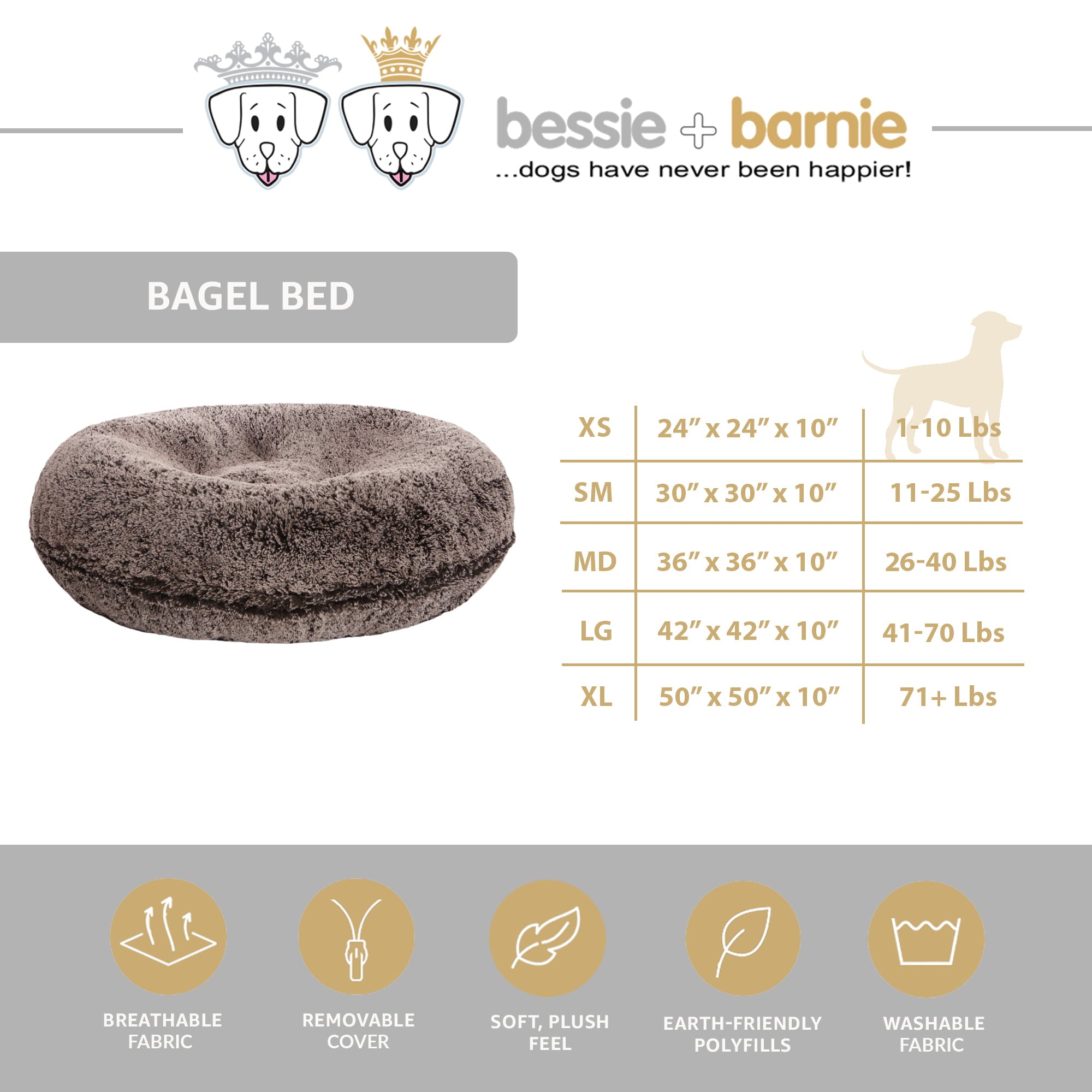 Bessie and Barnie Signature Blondie Luxury Shag Extra Plush Faux Fur Bagel Pet/ Dog Bed