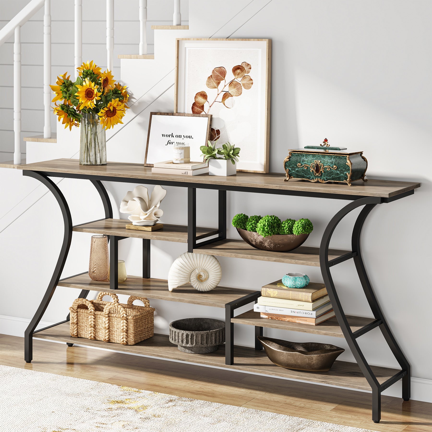 Industrial Console Table, 70.9