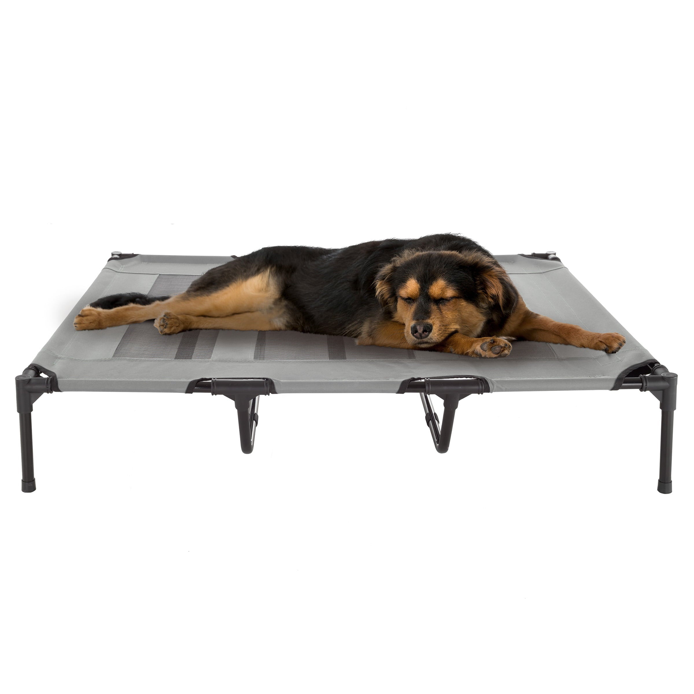 Elevated Dog Bed - 48x35.5-Inch Portable Pet Bed with Non-Slip Feet - Indoor/Outdoor Dog Cot or Puppy Bed for Pets up to 110lbs by PETMAKER (Gray)